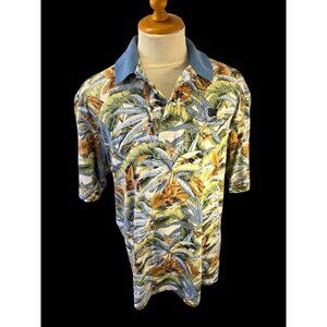 Y2K Nicklaus Kauai Lagoons Polo Mens Sz M Made in Korea 100% Cotton Golf Shirt